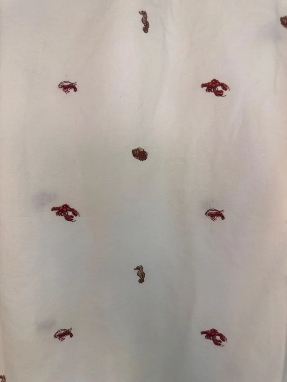 J.Crew Oxford Lobster Embroidered Button Down Shirt Mens Large White Preppy